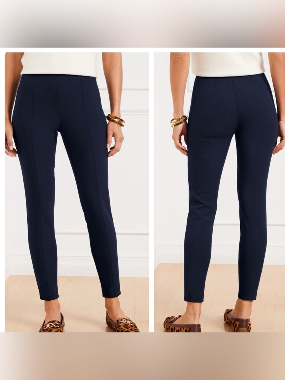 NWT Talbots Portland Slim Navy Blue Ankle Pant size 6